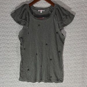 Sundry Gray Star Flutter Sleeve Tee